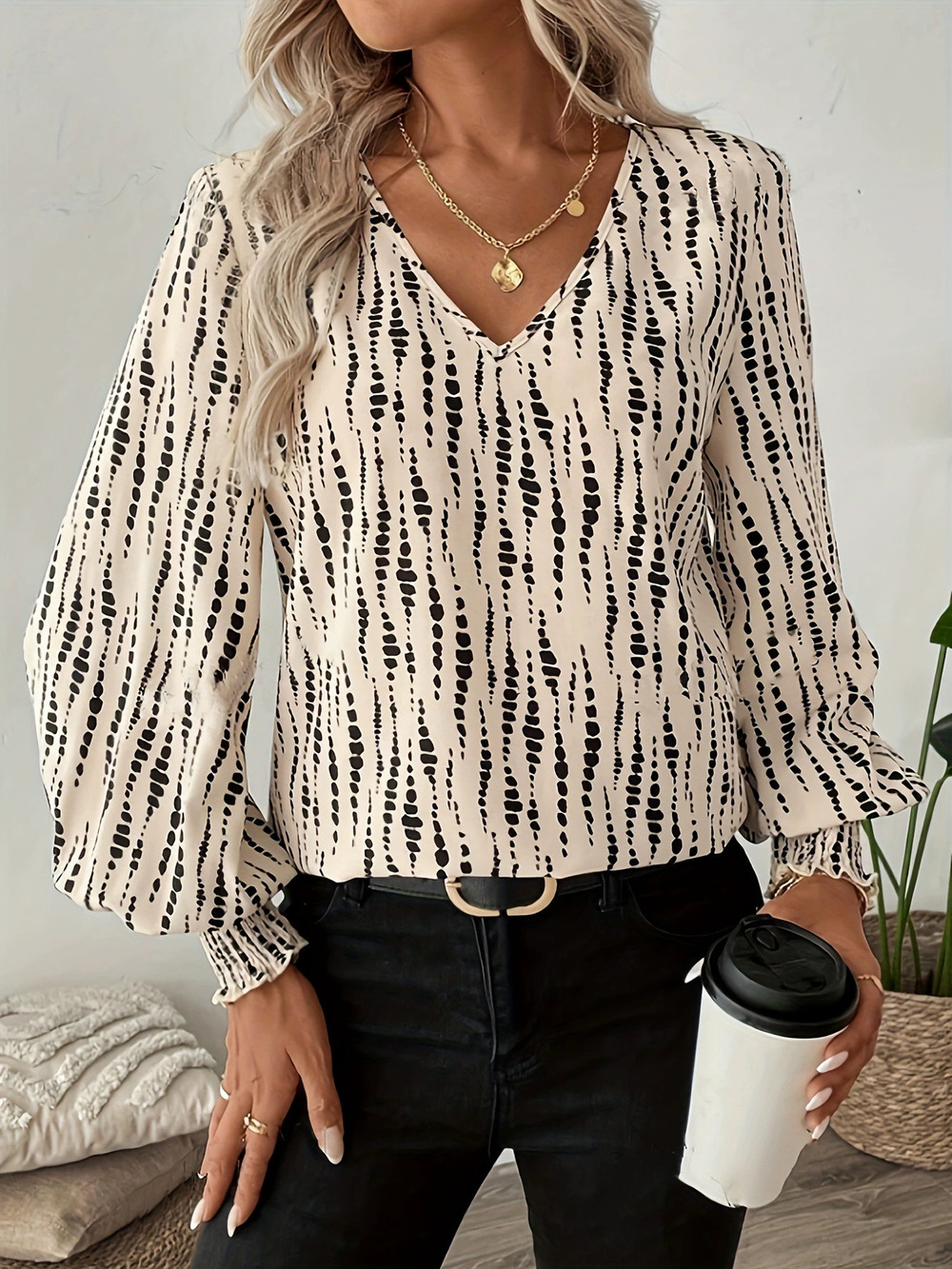 ZARA Elegant Long Sleeve Blouse Women Spring In Stock